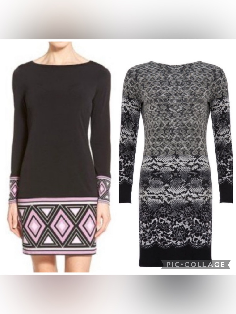 2 Michael Kors Dresses- Geo and Ombré Snake/Reptile Print Dress XS Petite